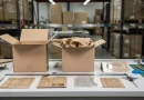 Tre prototipi di packaging su un banco di officina: astuccio sovradimensionato, scatola e-commerce con riempitivo e blister ottimizzato